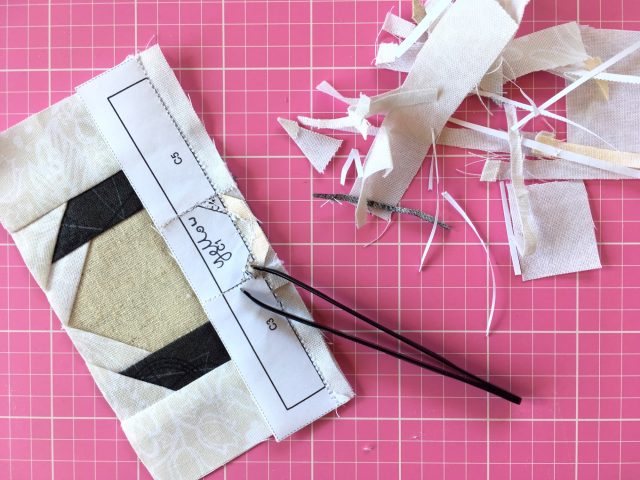 Use tweezers for foundation paper piecing