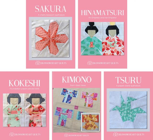 Japanese quilt block patterns by BlossomHeartQuilts.com