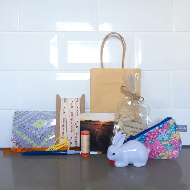 Farmhouse Retreat goodie bags including Jen Kingwell, Aurifil Australia, Verandah Crafts
