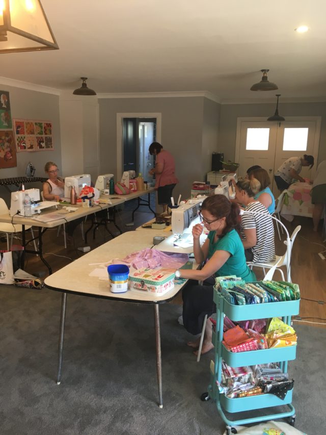 Foundation paper piecing class at Farmhouse Retreat