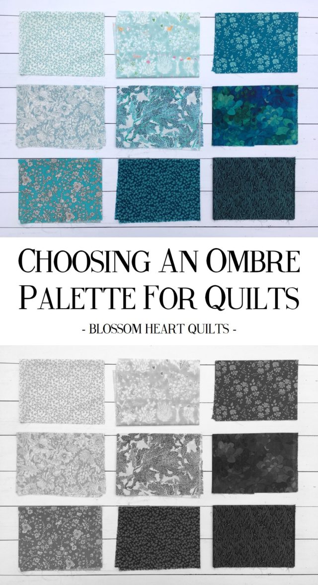 Choosing an ombre palette for quilts by BlossomHeartQuilts.com