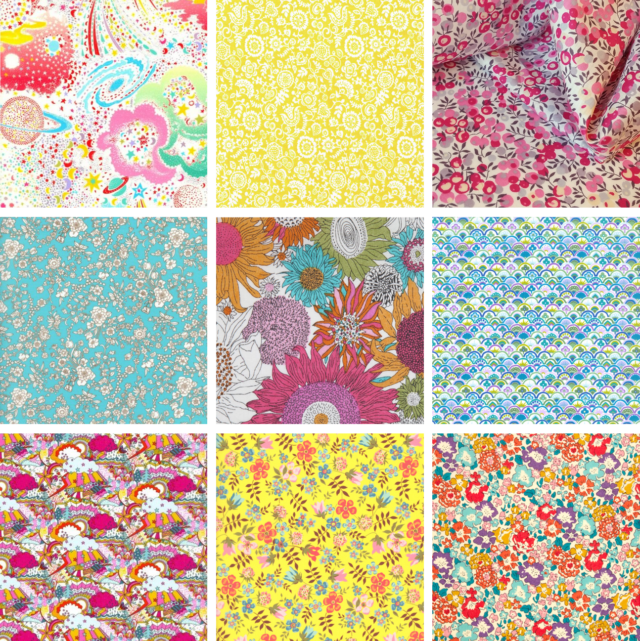 Colourful Liberty fabric palette for Cinque Terre mini quilt