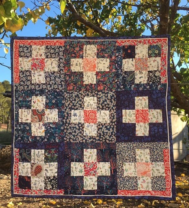 Red and blue Liberty quilt