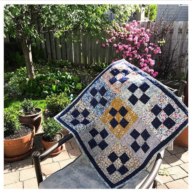 Navy and Liberty mini quilt