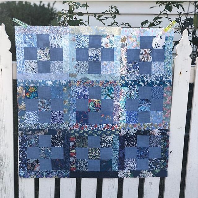 Ombre blue Liberty quilt