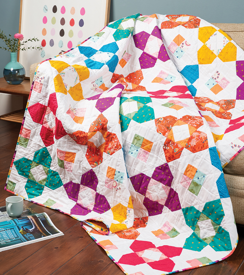 Quilt pattern triangles modern quilting gifts for girly floral