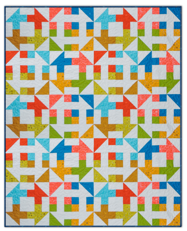 Modern churn dash quilt