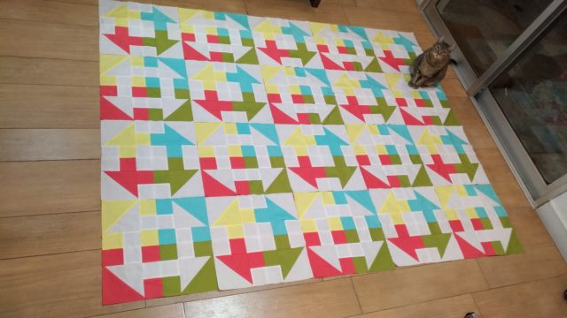 Modern churn dash quilt