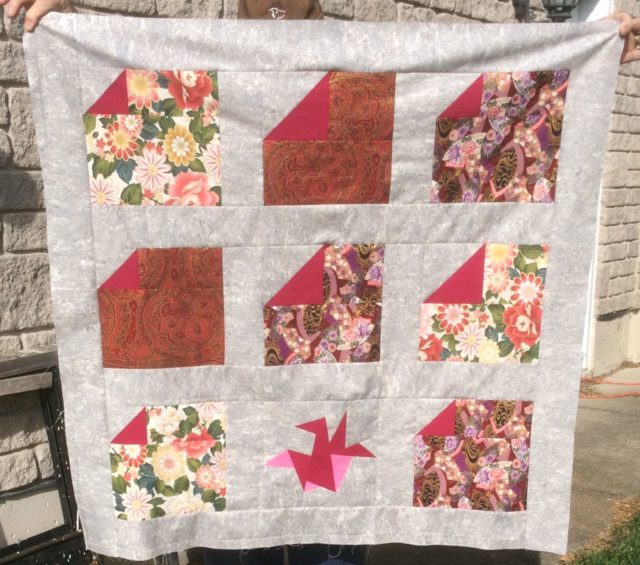 Baby quilt in Asian fabrics