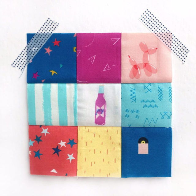 Fussy cut nine patch quilt block