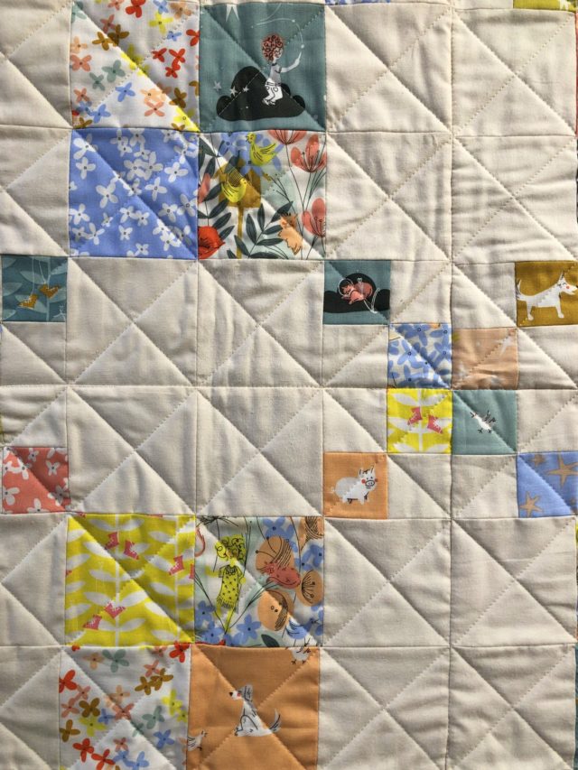 Diagonal crosshatch quilting