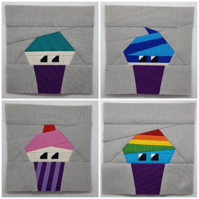 Kawaii Cupcakes quilt blocks