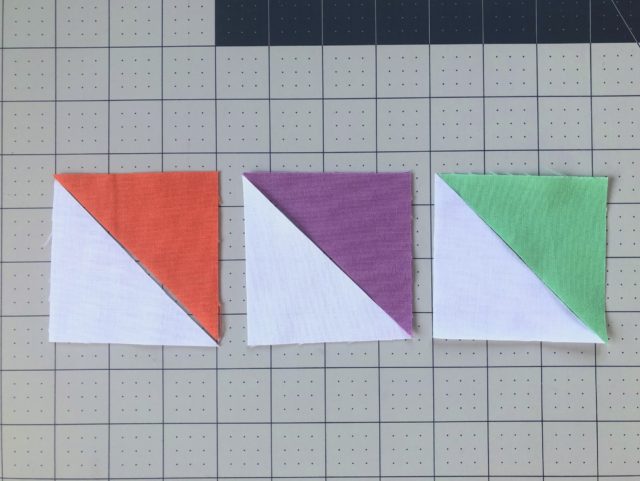 Half square triangles from scrap triangles