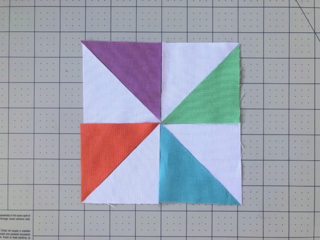 Pinwheel blocks from scrap triangles