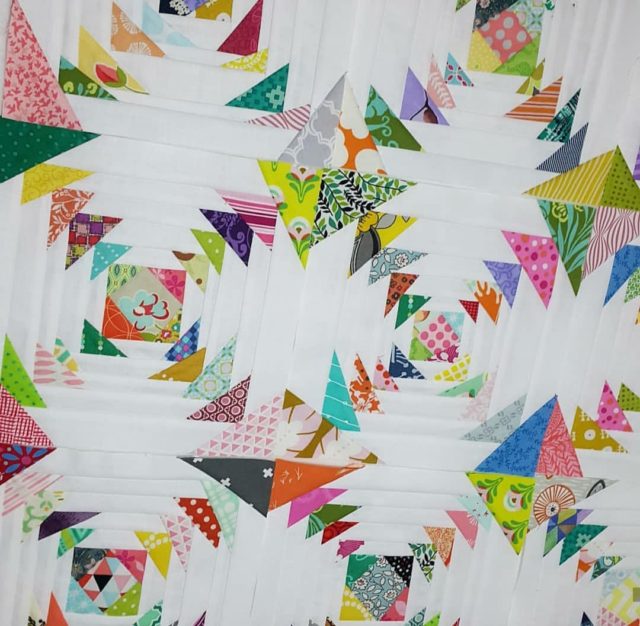 Scrappy pineapple quilt blocks