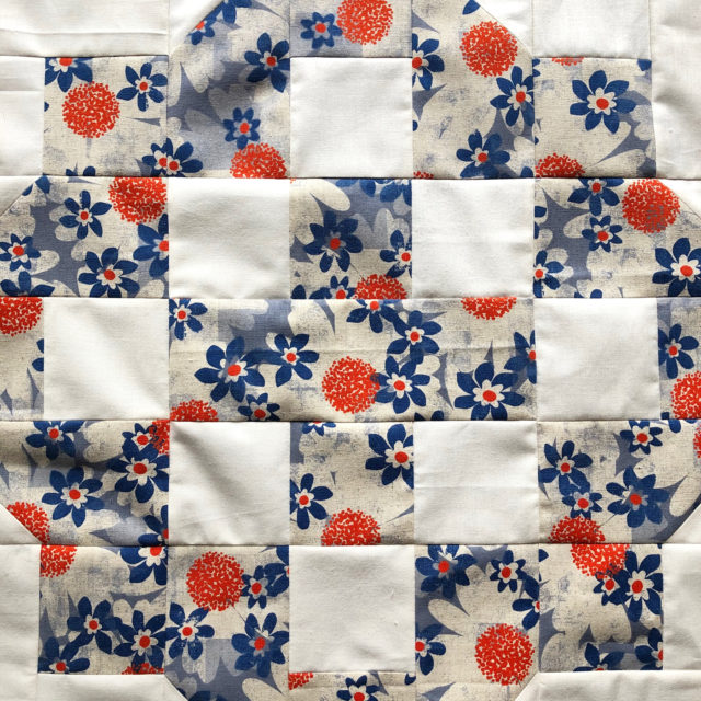 Large fabric print quilt pattern