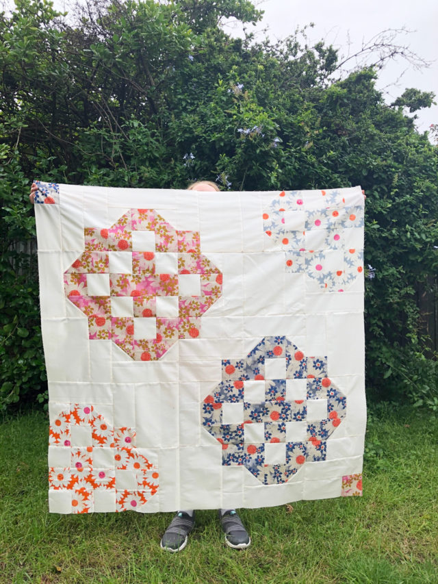 Large fabric print quilt pattern