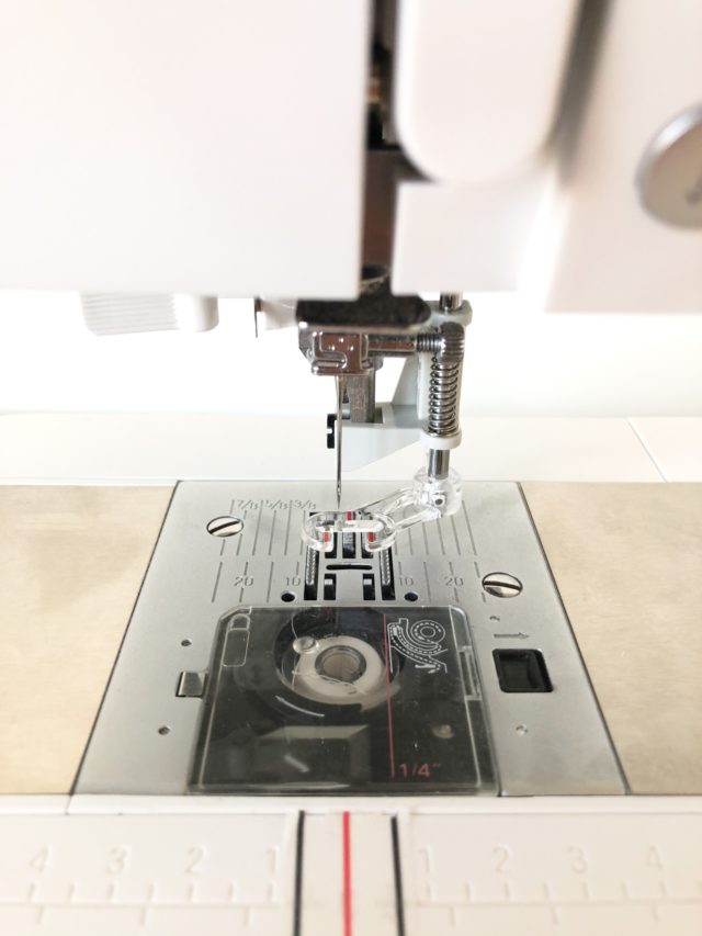 Free motion quilting foot on low shank machine