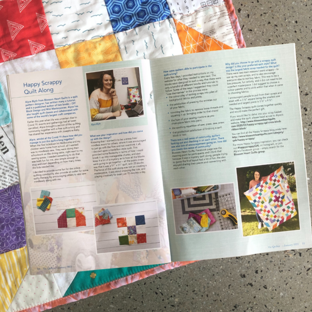 Happy Scrappy quilt along in Vic Quillters magazine