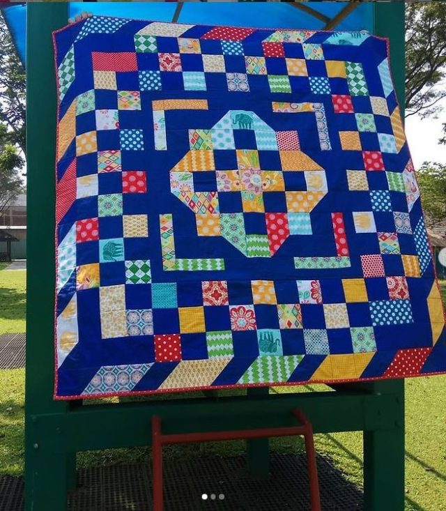 Scrappy medallion quilt