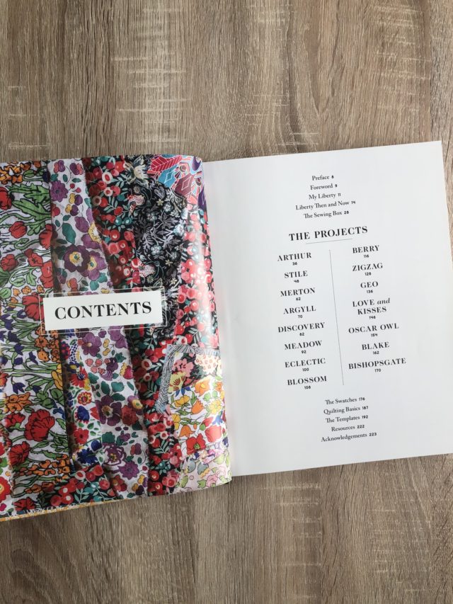 Quilting With Liberty book contents