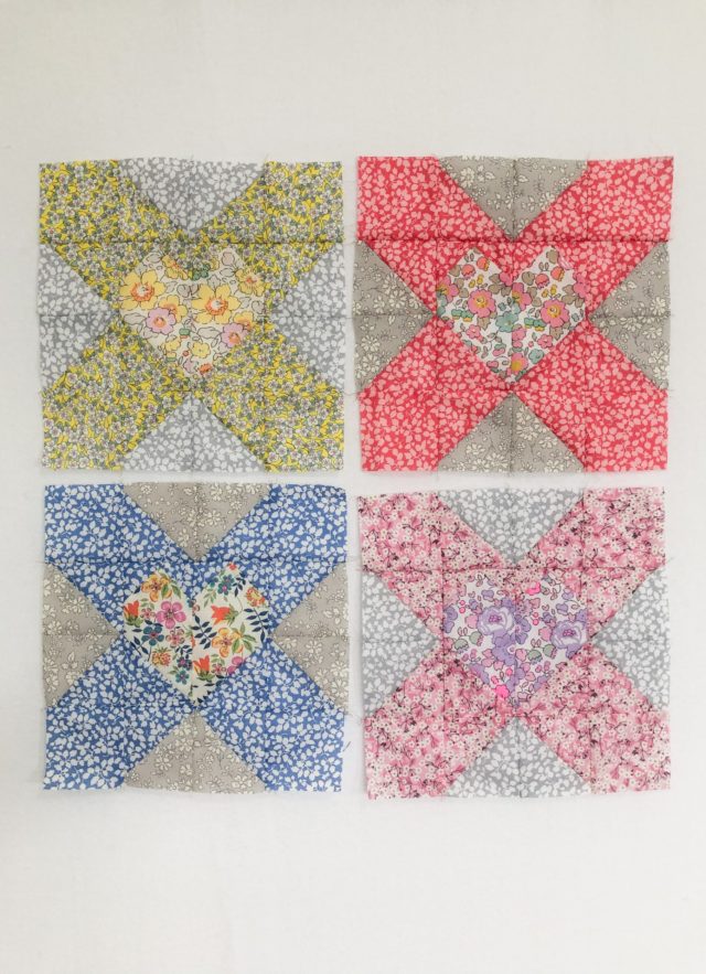 Liberty heart quilt blocks