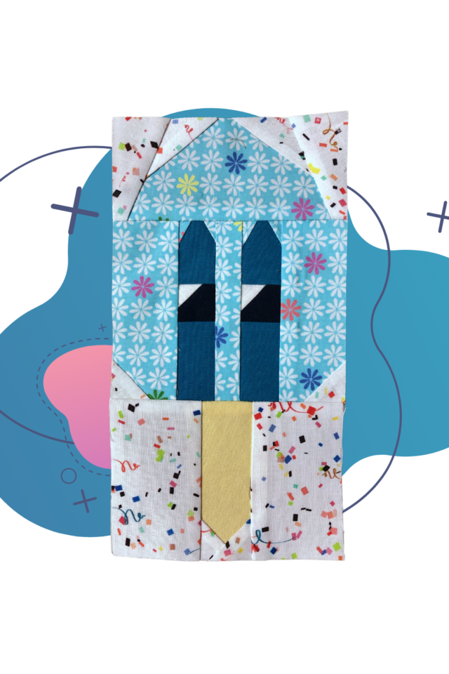 Blue ice cream quilt block