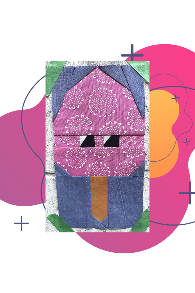 Purple ice cream quilt block