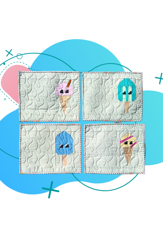 Quilted ice cream place mats
