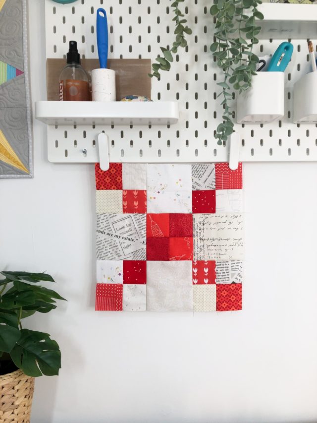 Scrappy Irish Chain quilt block