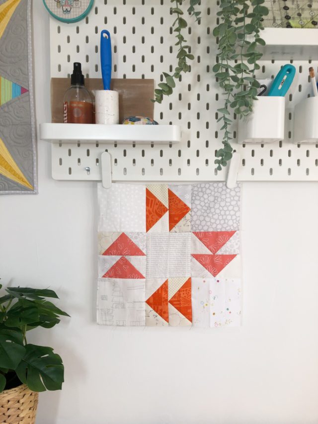 Scrappy flying geese quilt block