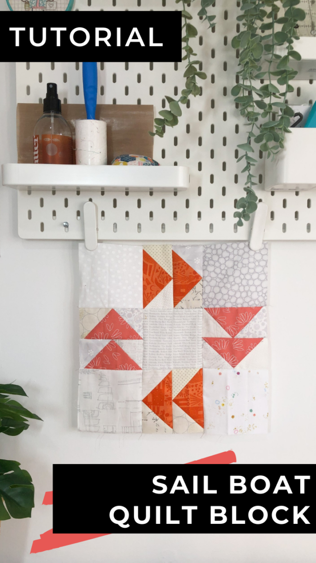 Scrappy flying geese quilt block