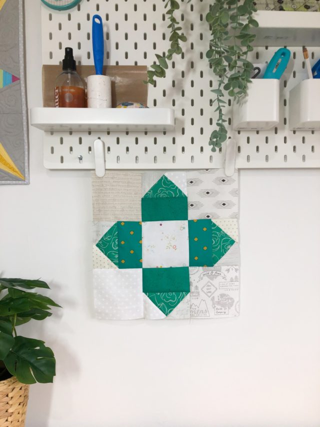 Teal scrap quilt block tutorial