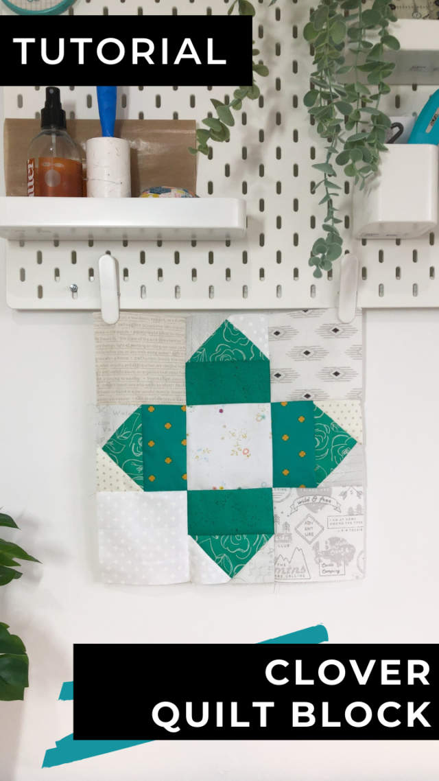 Teal scrappy quilt block tutorial