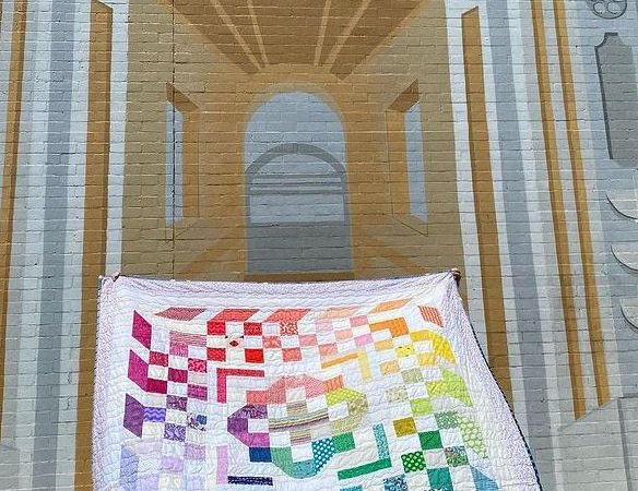 Rainbow medallion quilt