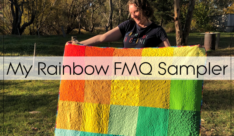 A Rainbow Free Motion Quilting Sampler Quilt